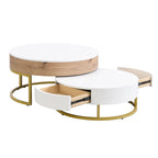 2-Piece Round Nesting Coffee Table Set with Lift-Top Storage