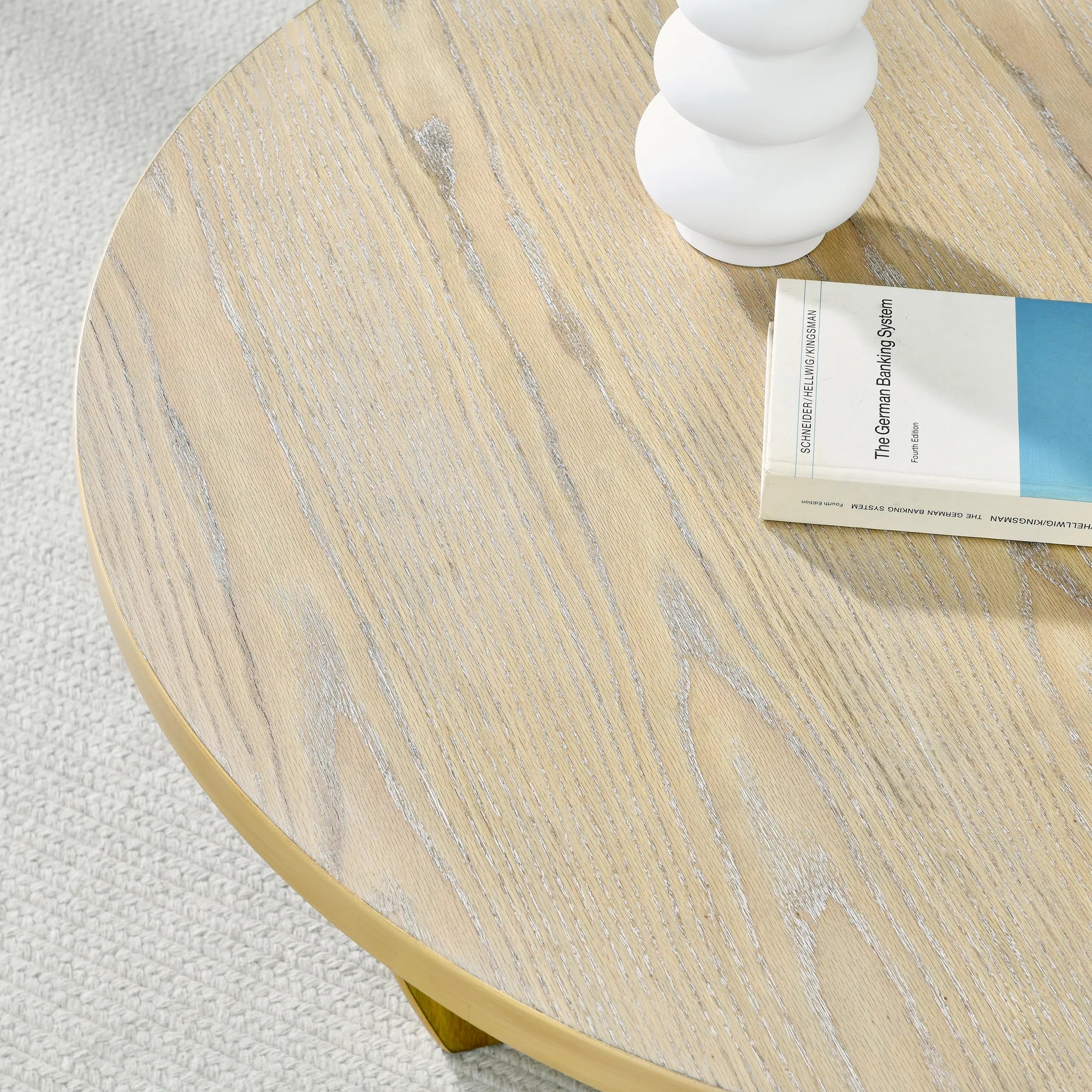 Wooden Round Farmhouse Coffee Table