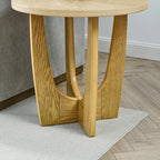 Wooden Round Farmhouse End Table
