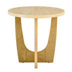 Wooden Round Farmhouse End Table