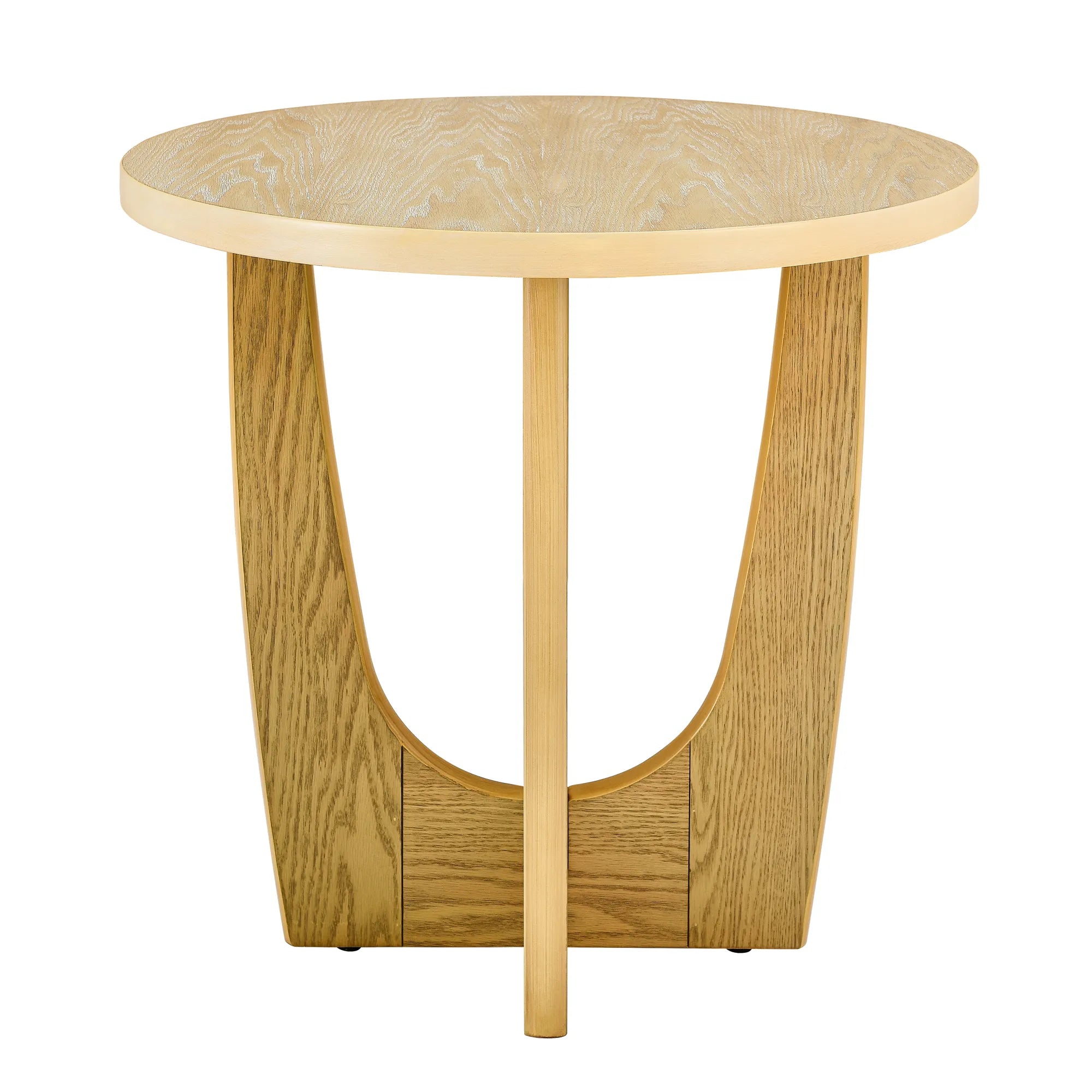 Wooden Round Farmhouse End Table