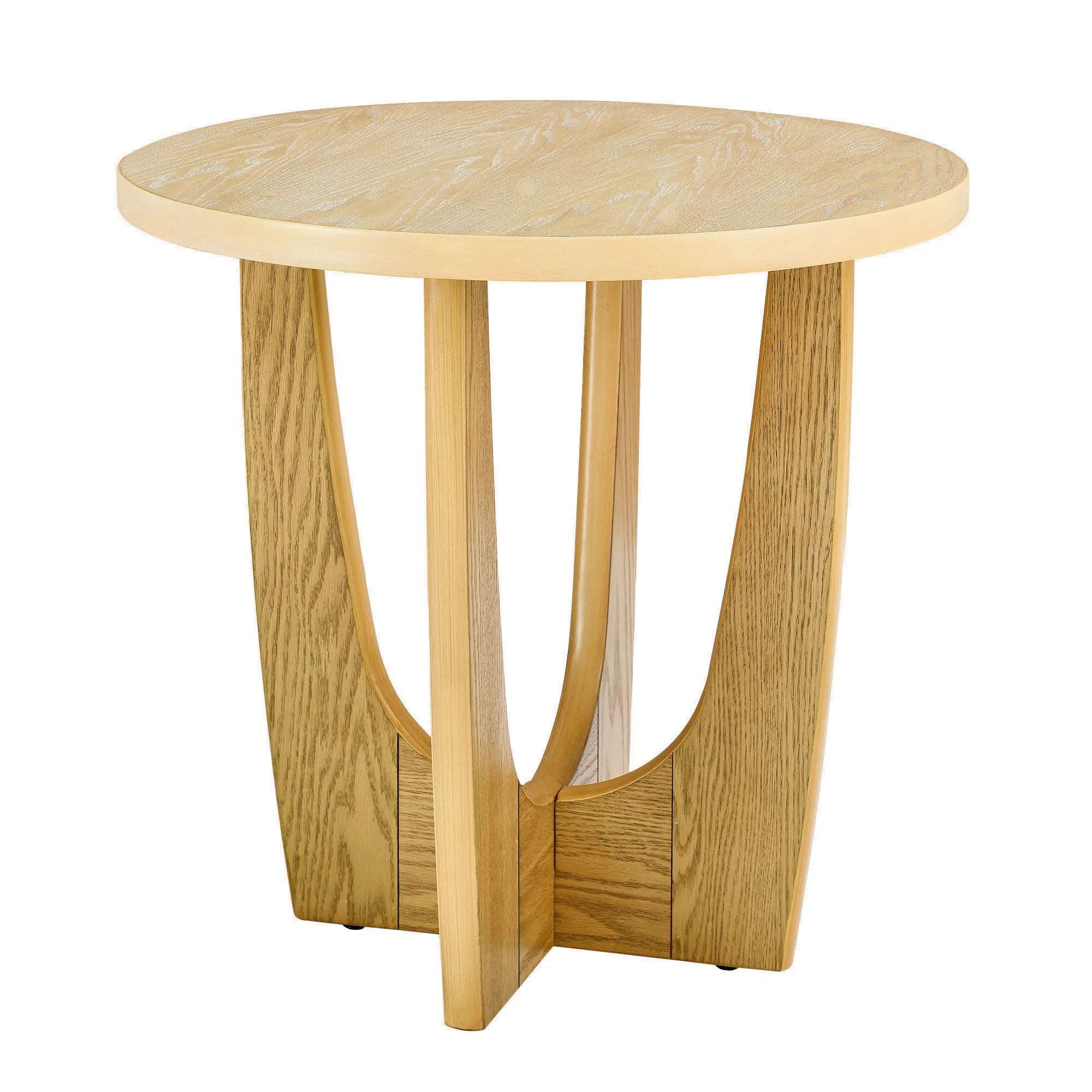 Wooden Round Farmhouse End Table