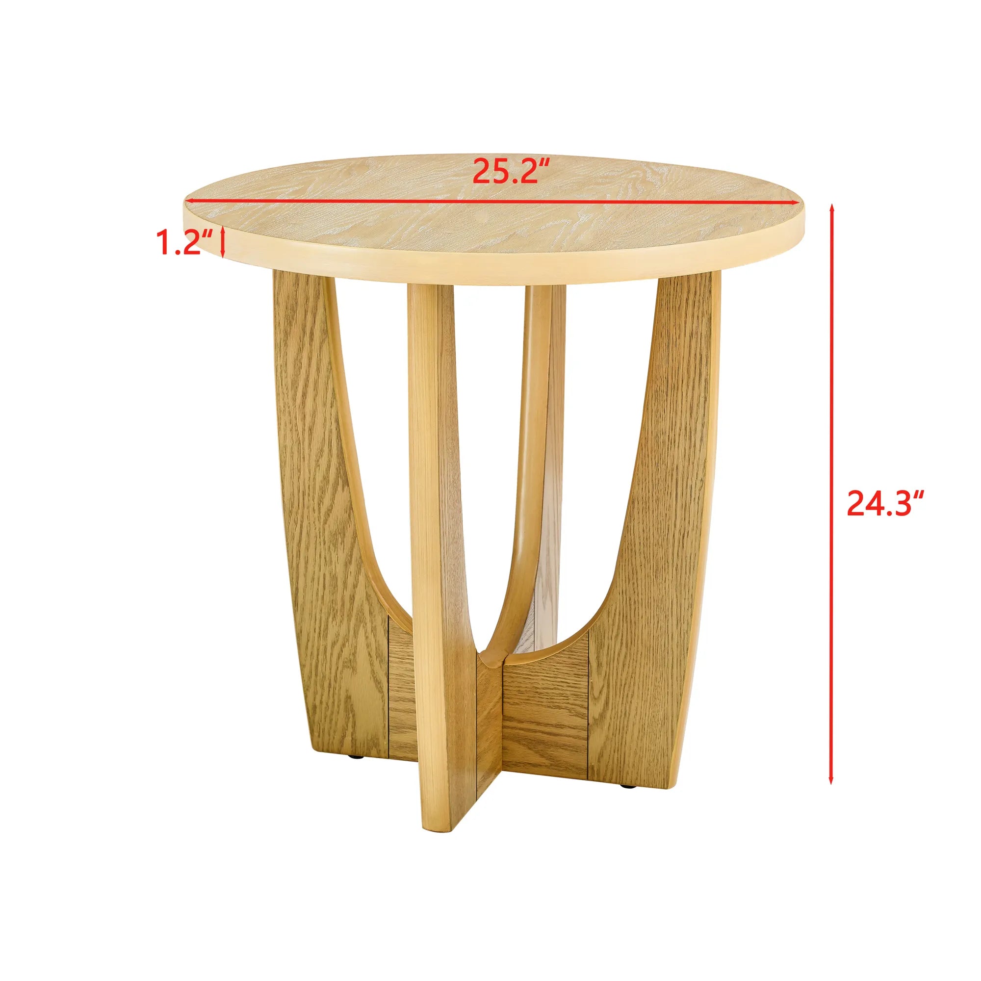 Wooden Round Farmhouse End Table