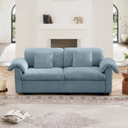 2 Seater Oversized Modern Velvet Cloud Comfort Sectional Sofa with Ottoman & Underseat Storage
