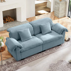 2 Seater Oversized Modern Velvet Cloud Comfort Sectional Sofa with Ottoman & Underseat Storage