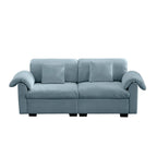 2 Seater Oversized Modern Velvet Cloud Comfort Sectional Sofa with Ottoman & Underseat Storage