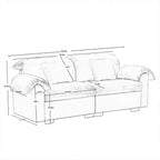 2 Seater Oversized Modern Velvet Cloud Comfort Sectional Sofa with Ottoman & Underseat Storage