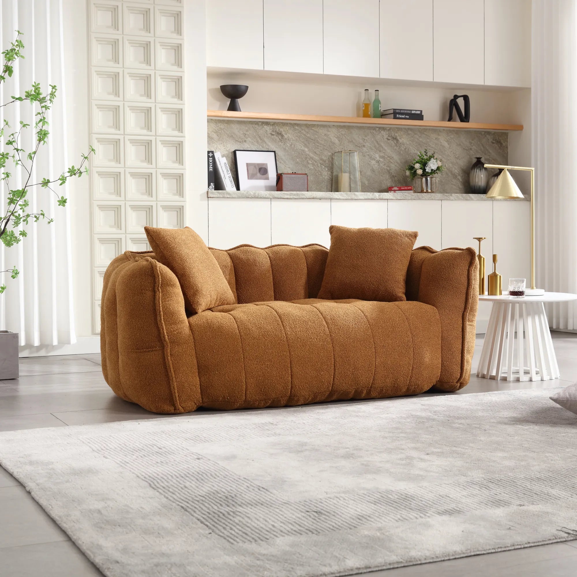 2 Seater Soft Beanbag Sofa Chair with High Resilience Foam
