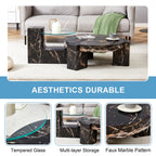 2 Pieces Detachable Modern Coffee Table Side Table Set