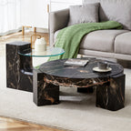 2 Pieces Detachable Modern Coffee Table Side Table Set