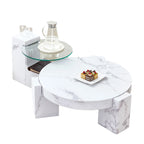 2 Pieces Detachable Modern Coffee Table Side Table Set