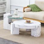 2 Pieces Detachable Modern Coffee Table Side Table Set