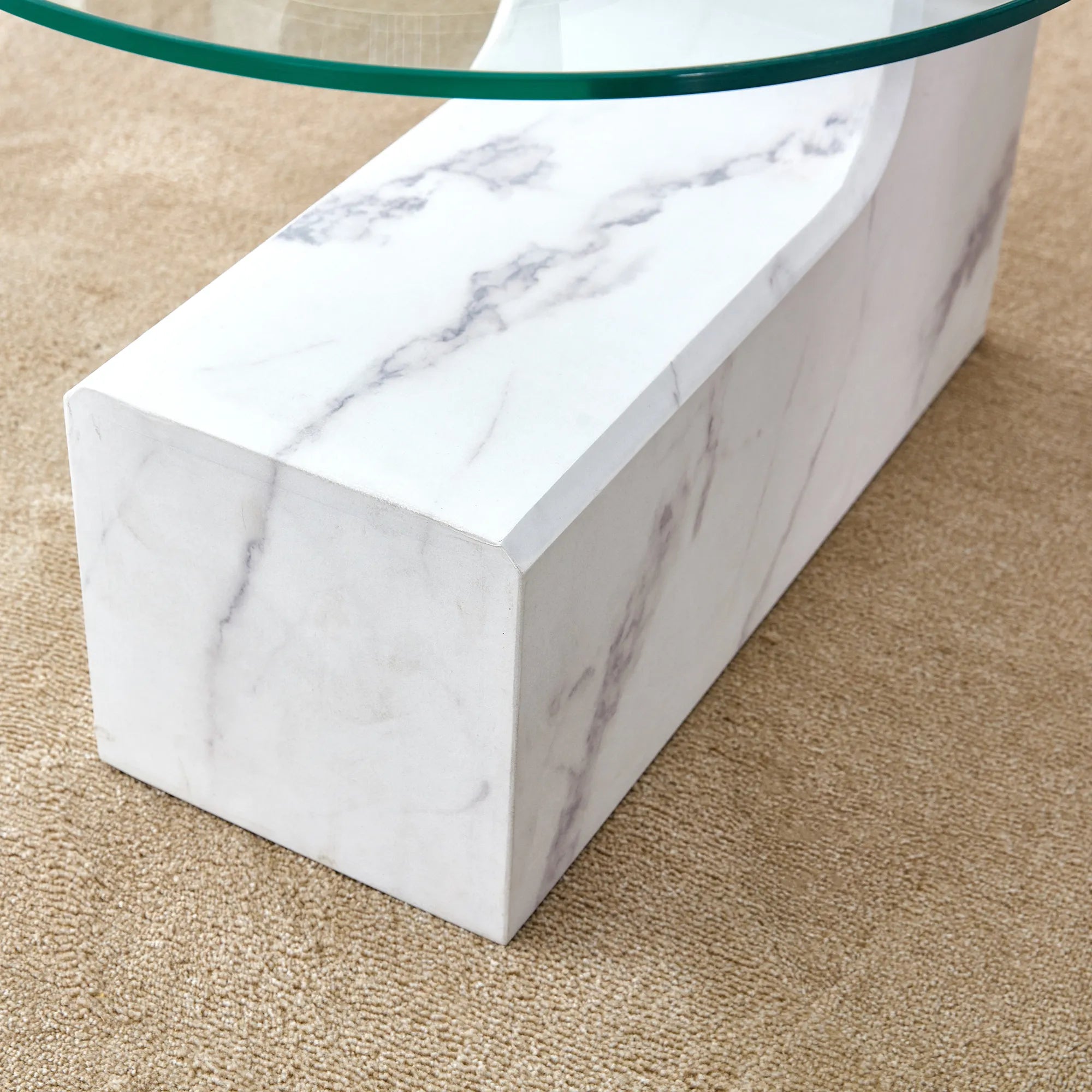 2 Pieces Detachable Modern Coffee Table Side Table Set