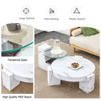 2 Pieces Detachable Modern Coffee Table Side Table Set