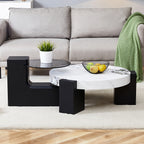 2 Pieces Detachable Modern Coffee Table Side Table Set