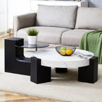 2 Pieces Detachable Modern Coffee Table Side Table Set