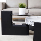 2 Pieces Detachable Modern Coffee Table Side Table Set