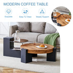 2 Pieces Detachable Modern Coffee Table Side Table Set
