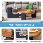 2 Pieces Detachable Modern Coffee Table Side Table Set