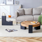2 Pieces Detachable Modern Coffee Table Side Table Set