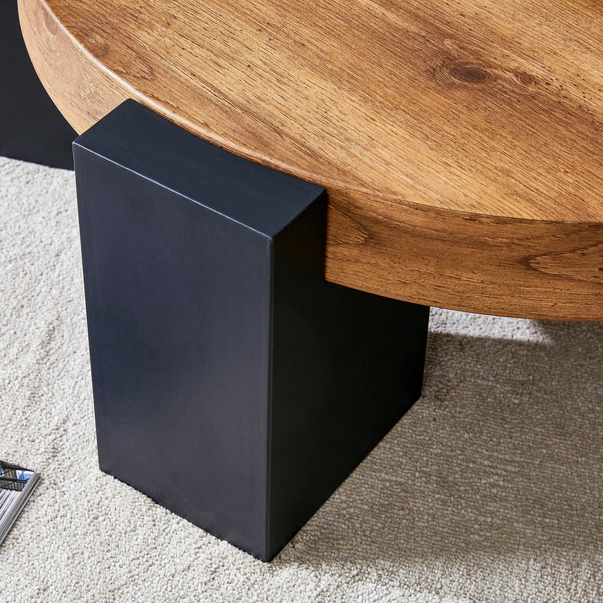 2 Pieces Detachable Modern Coffee Table Side Table Set