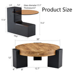 2 Pieces Detachable Modern Coffee Table Side Table Set