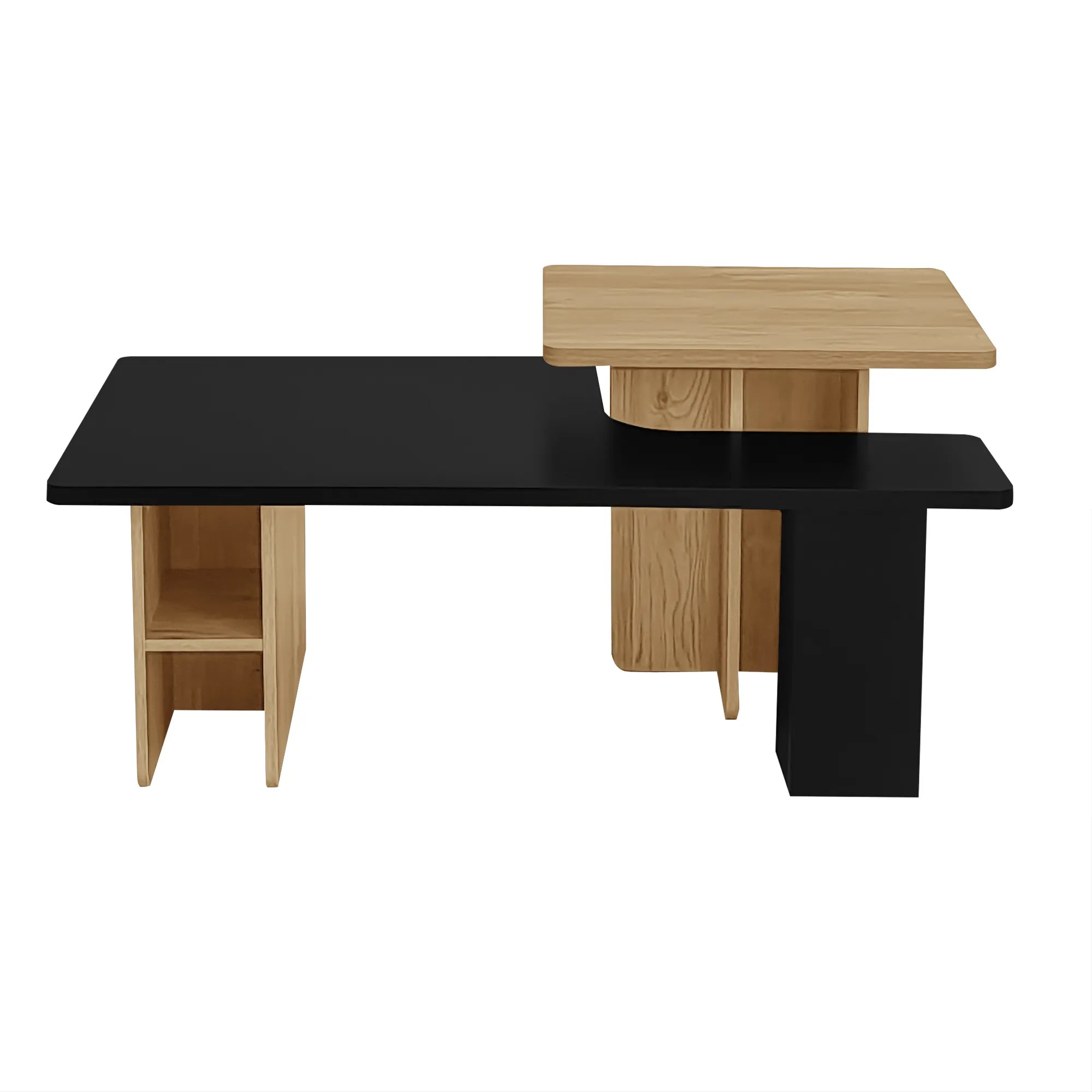 2 Pieces Farmhouse Nesting Coffee Table Set
