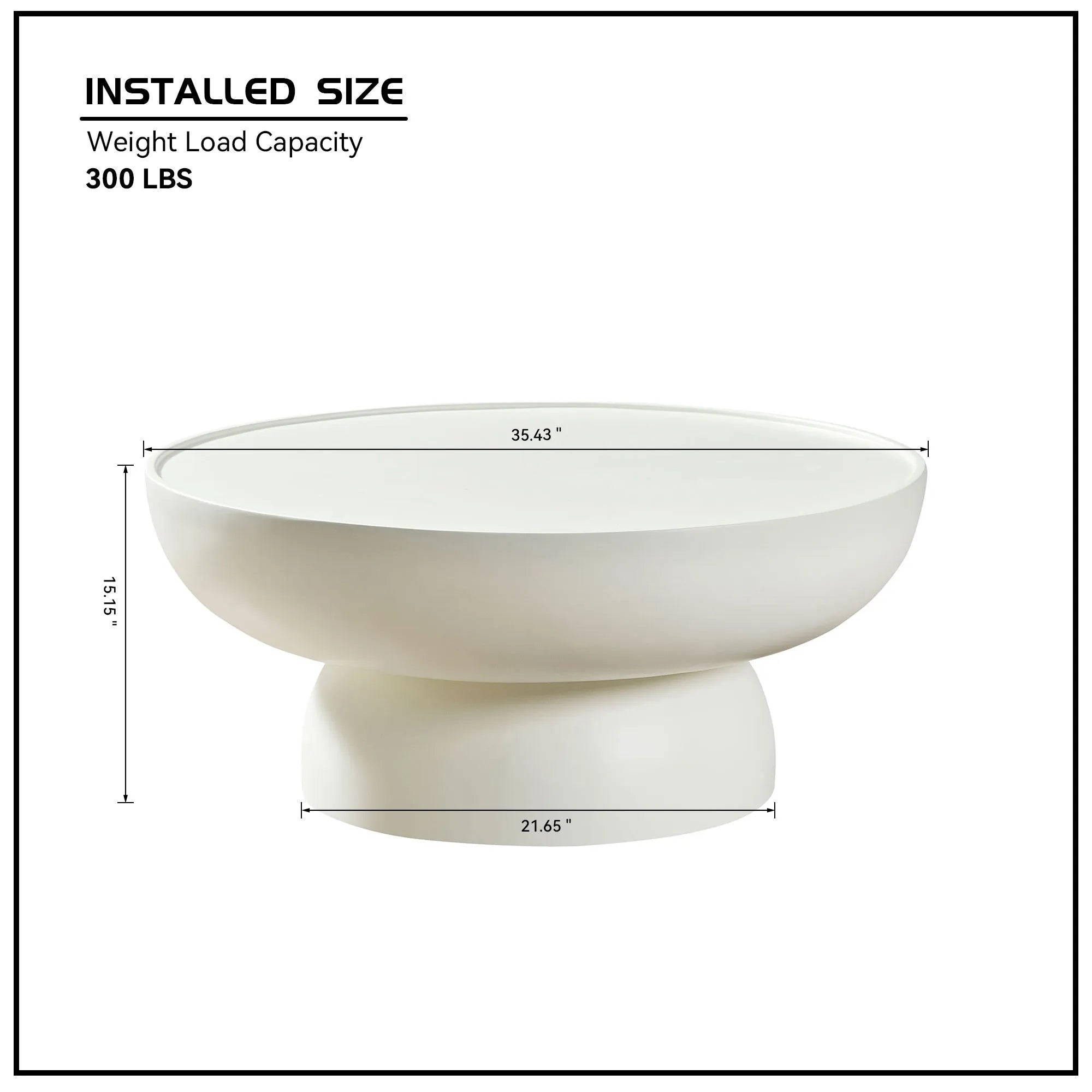2 Pieces Matte White Cream Round Coffee Table Side Table Set