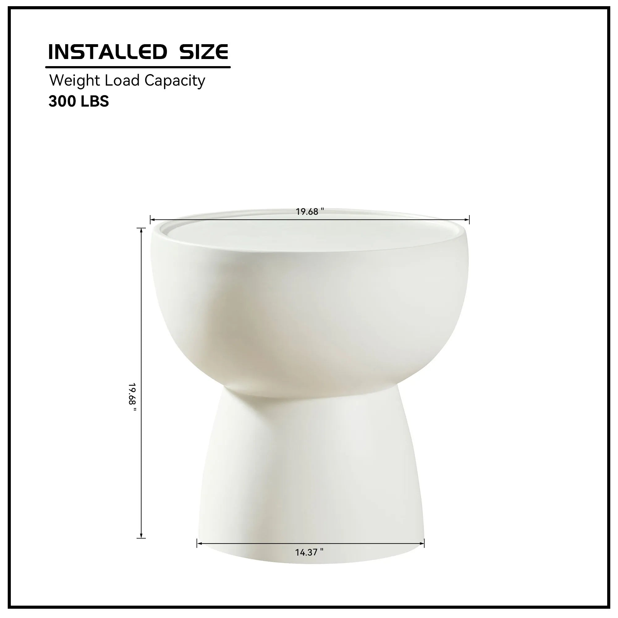 2 Pieces Matte White Cream Round Coffee Table Side Table Set