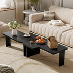 2 Pieces Modern Minimalist Rectangle Coffee Table Set