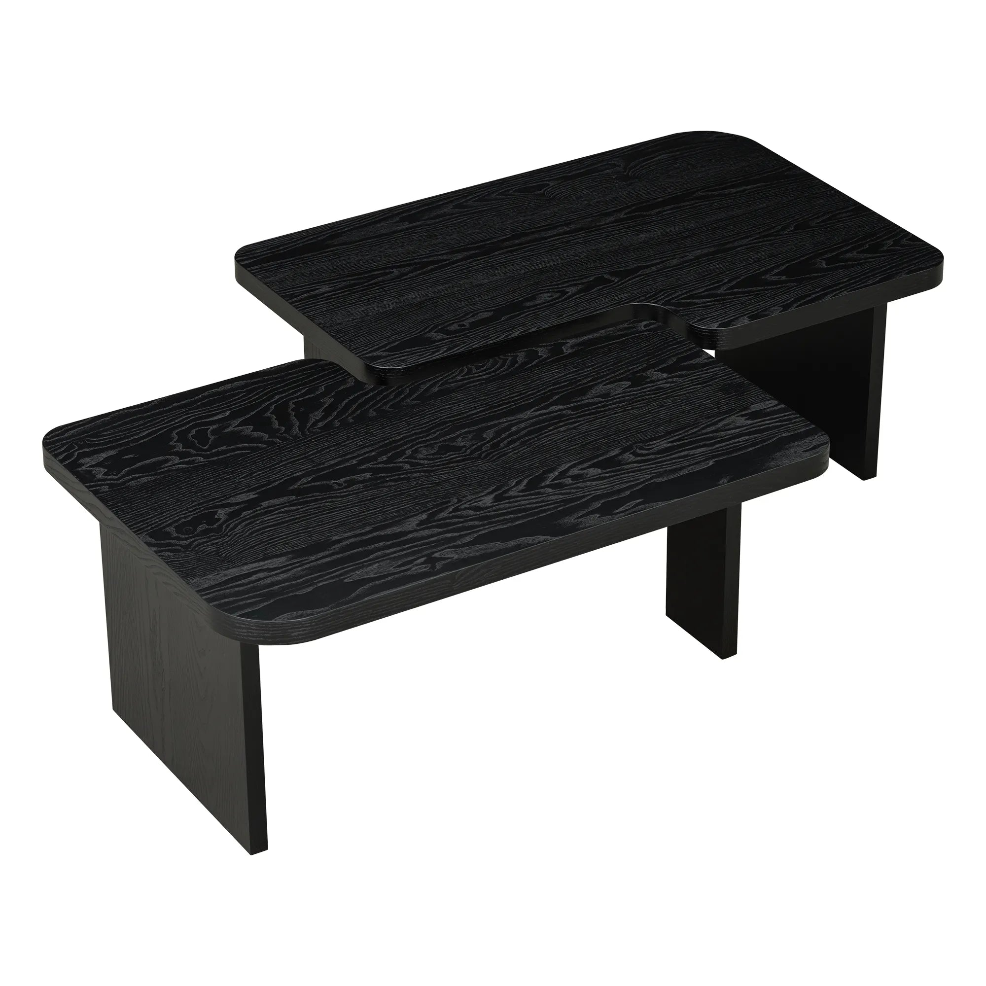 2 Pieces Modern Minimalist Rectangle Coffee Table Set