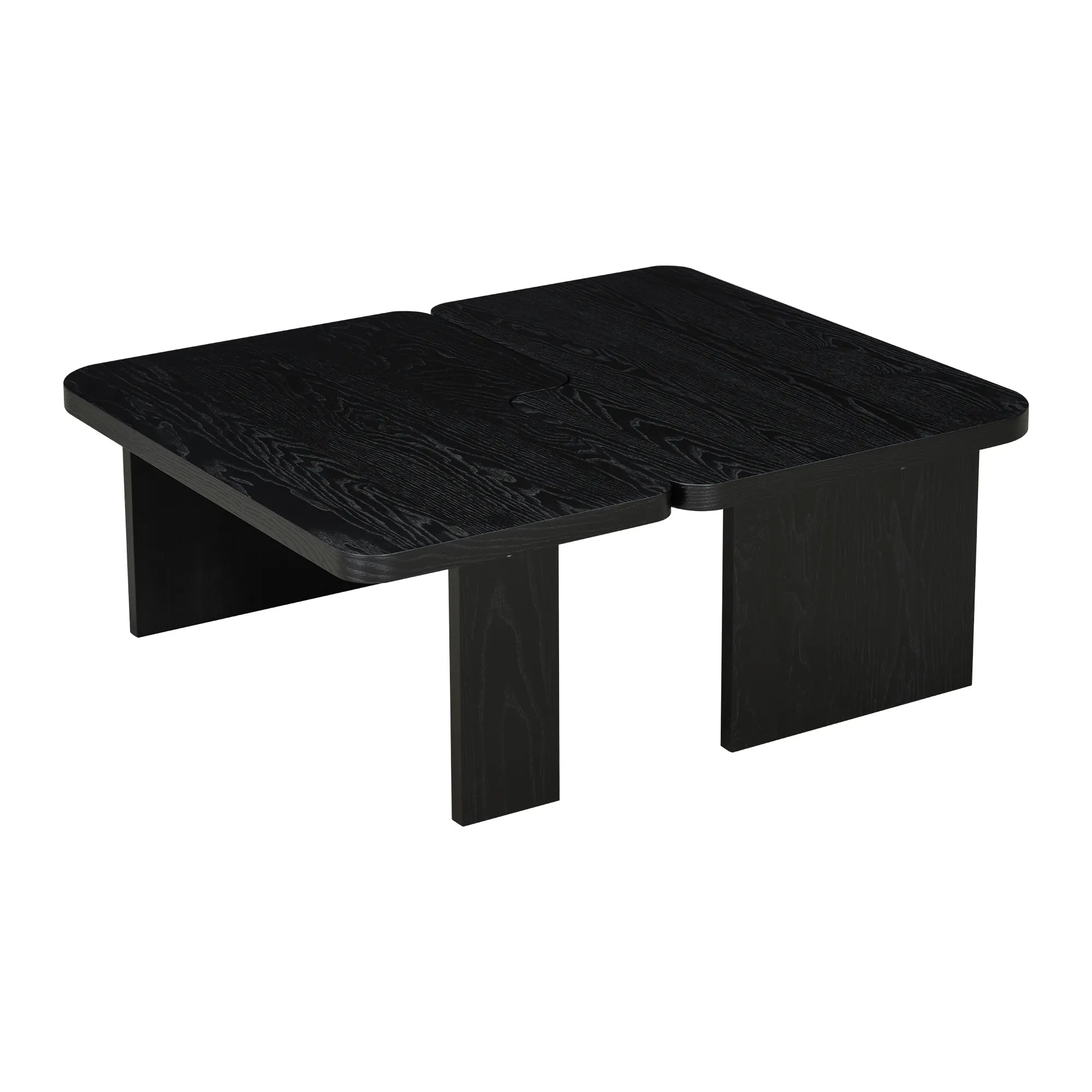 2 Pieces Modern Minimalist Rectangle Coffee Table Set