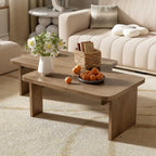2 Pieces Modern Minimalist Rectangle Coffee Table Set
