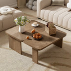 2 Pieces Modern Minimalist Rectangle Coffee Table Set