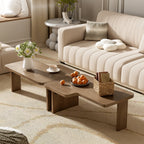 2 Pieces Modern Minimalist Rectangle Coffee Table Set