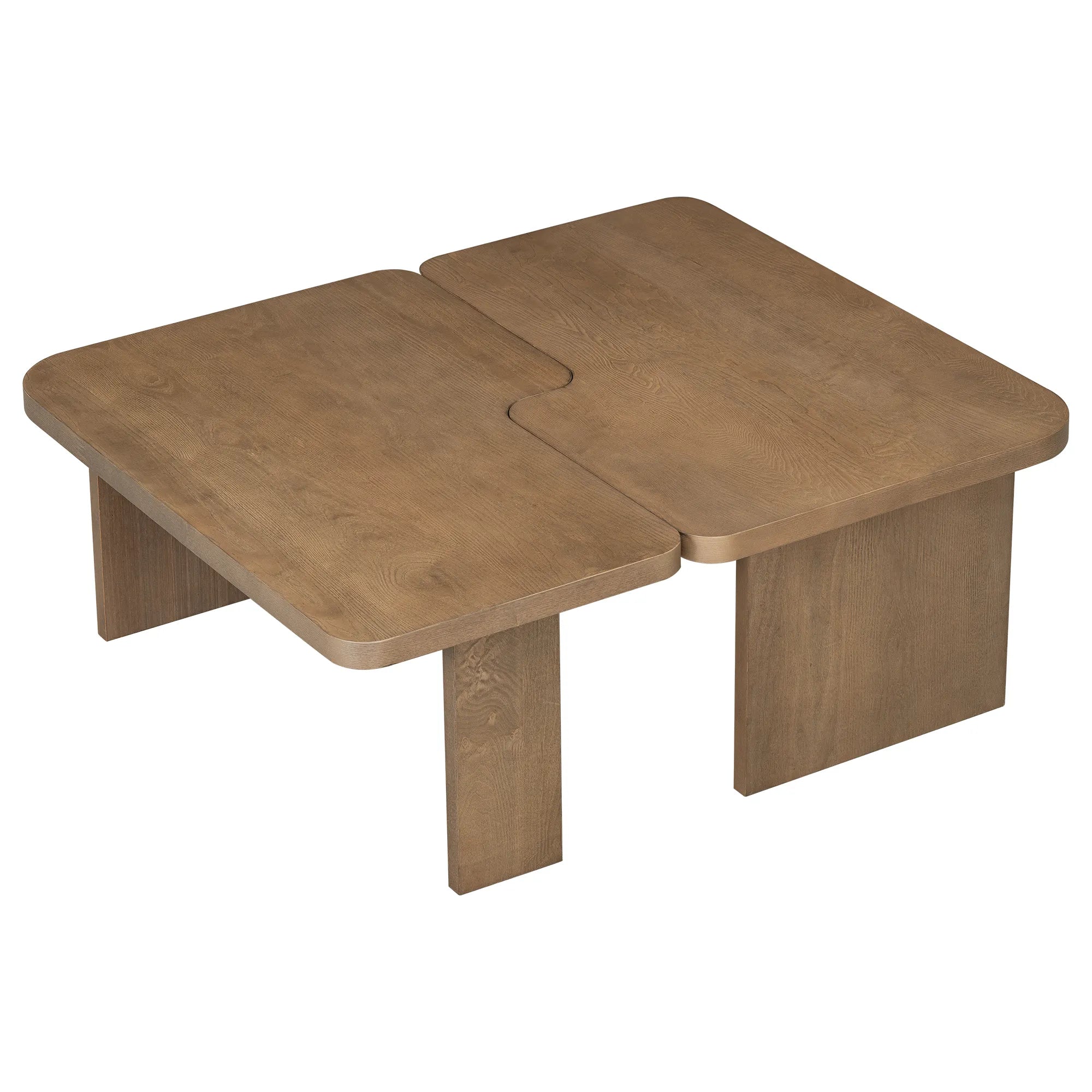 2 Pieces Modern Minimalist Rectangle Coffee Table Set