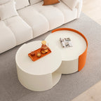 2 Pieces Modern Round Nesting Coffee Table Set