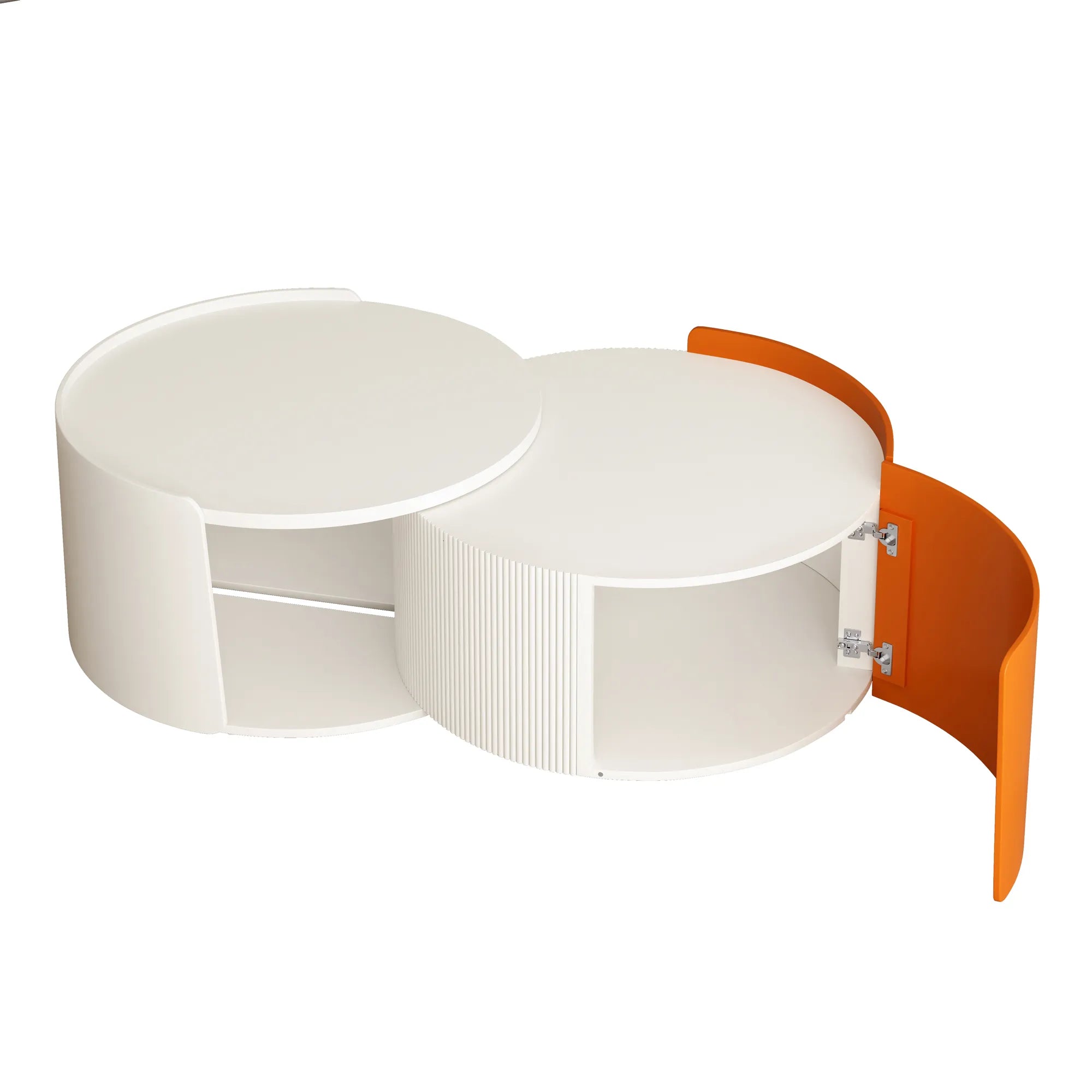 2 Pieces Modern Round Nesting Coffee Table Set