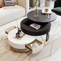 2-Piece Round Nesting Coffee Table Set with Lift-Top Storage