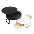 2-Piece Round Nesting Coffee Table Set with Lift-Top Storage