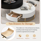 2-Piece Round Nesting Coffee Table Set with Lift-Top Storage