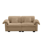 2 Seater Oversized Modern Velvet Cloud Comfort Sectional Sofa with Ottoman & Underseat Storage