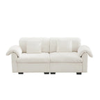 2 Seater Oversized Modern Velvet Cloud Comfort Sectional Sofa with Ottoman & Underseat Storage