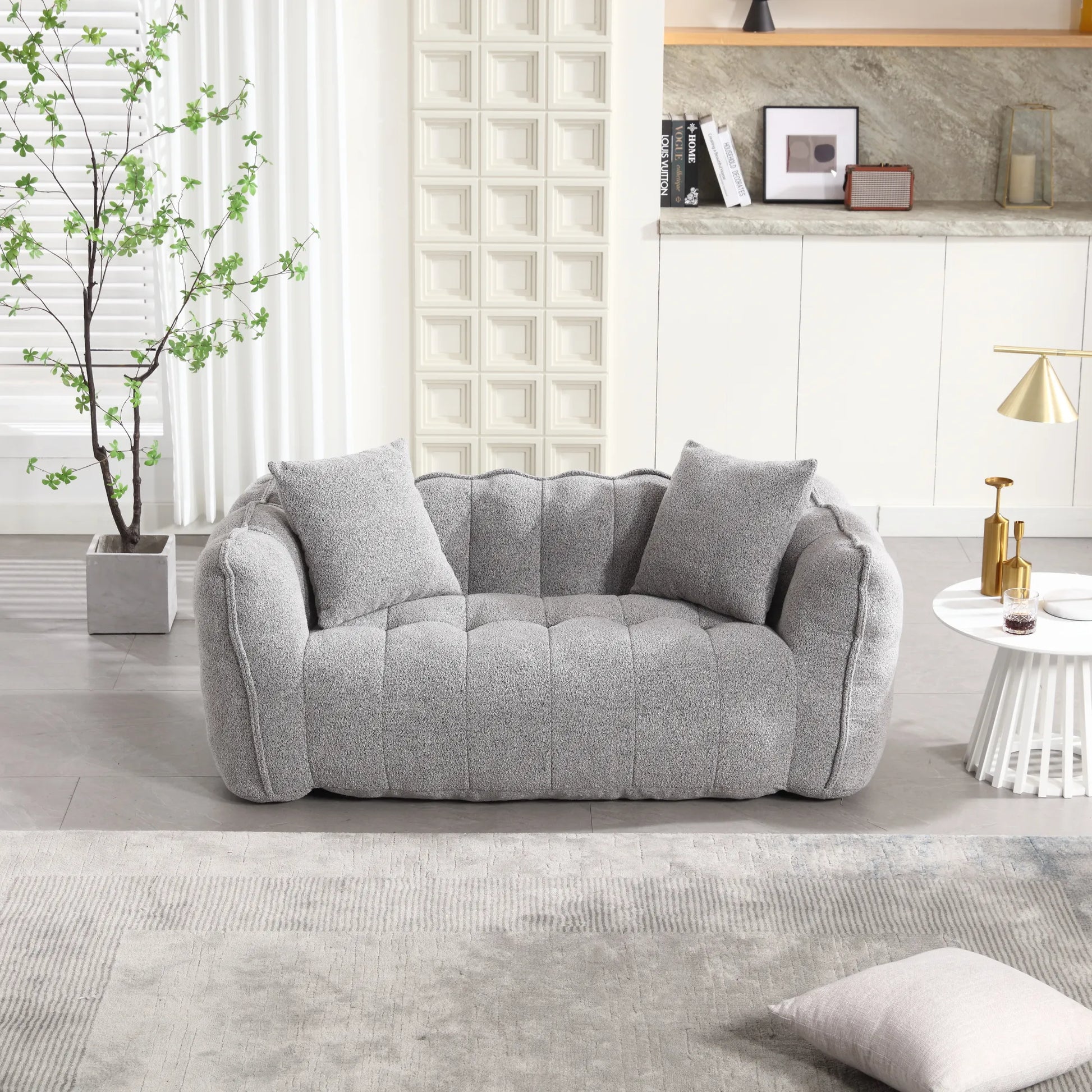 2 Seater Soft Beanbag Sofa Chair with High Resilience Foam