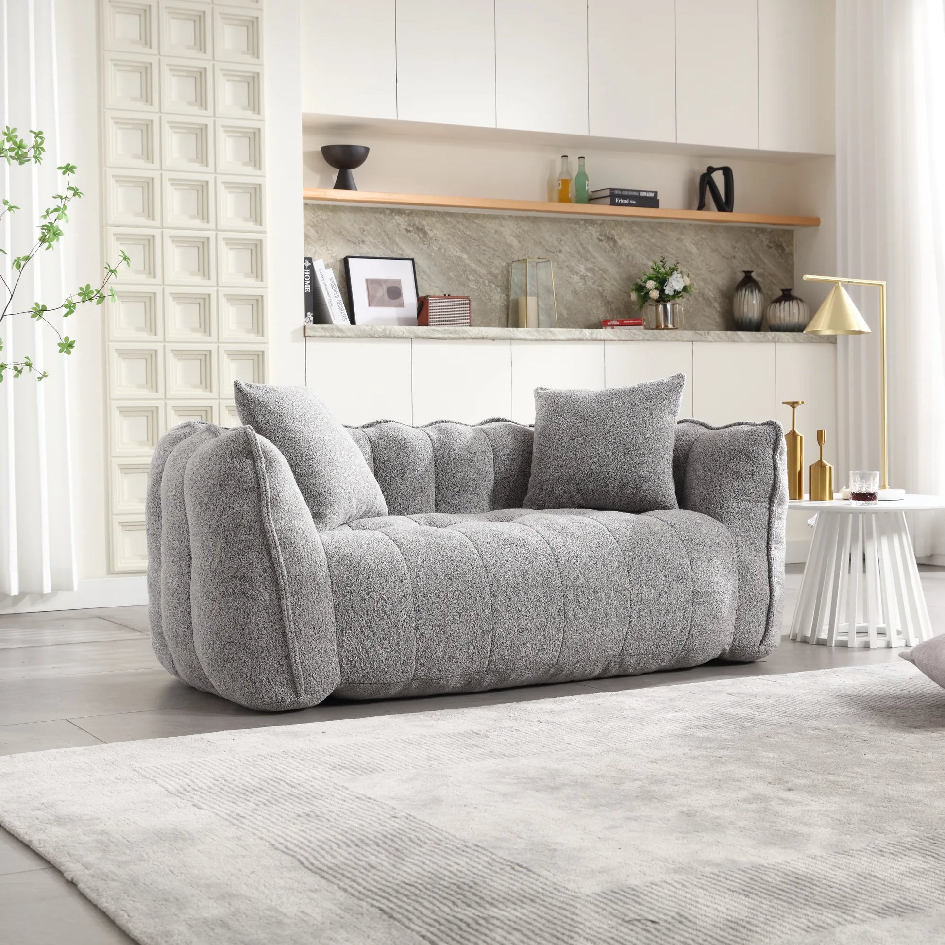 2 Seater Soft Beanbag Sofa Chair with High Resilience Foam