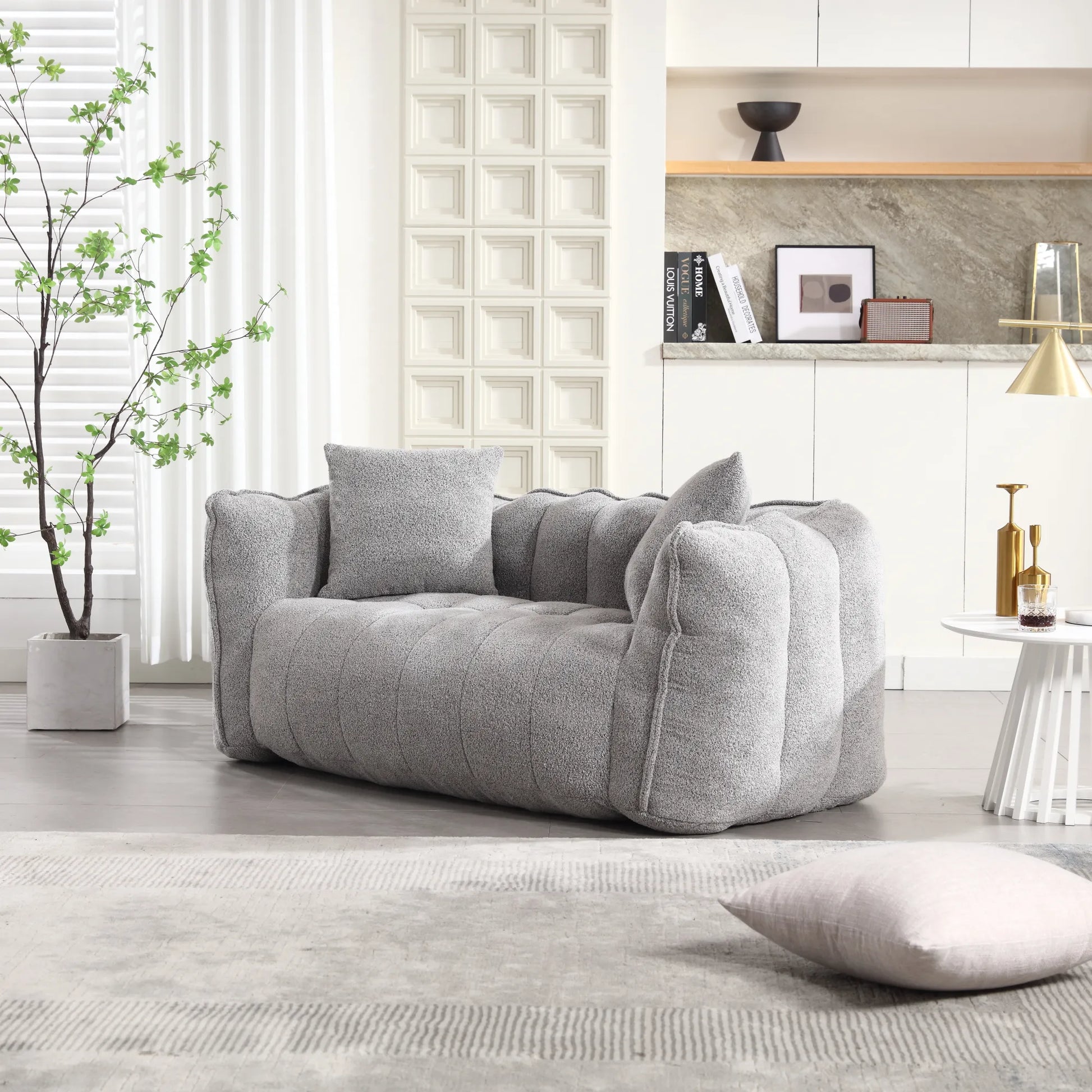 2 Seater Soft Beanbag Sofa Chair with High Resilience Foam
