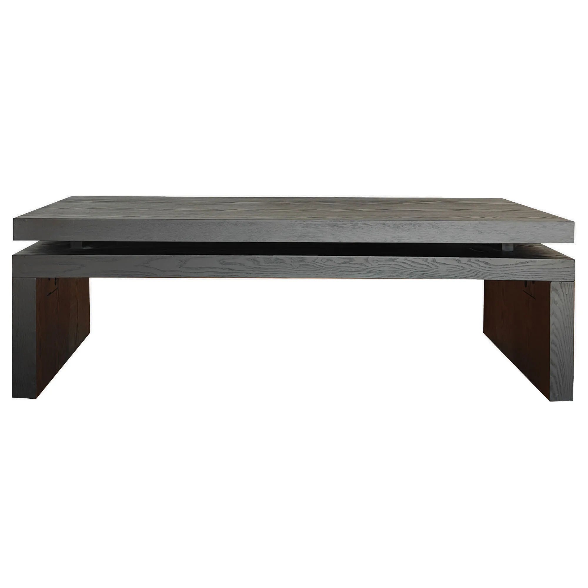 2 Tier Rustic Farmhouse Natural Wood Coffee Table