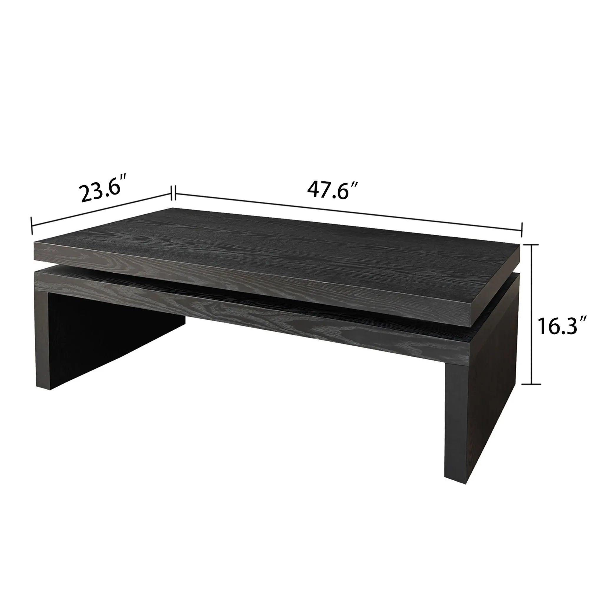 2 Tier Rustic Farmhouse Natural Wood Coffee Table