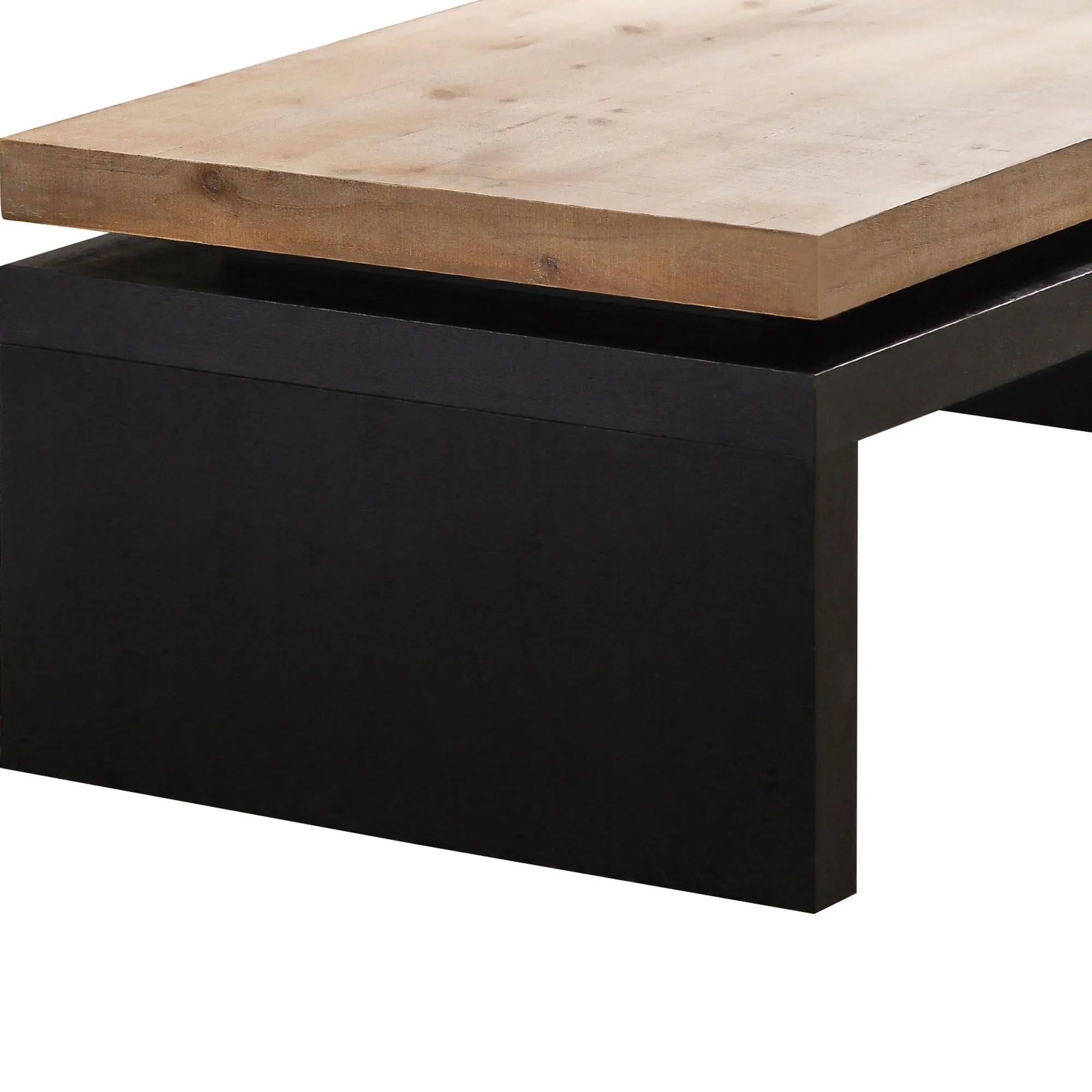 2 Tier Rustic Farmhouse Natural Wood Coffee Table