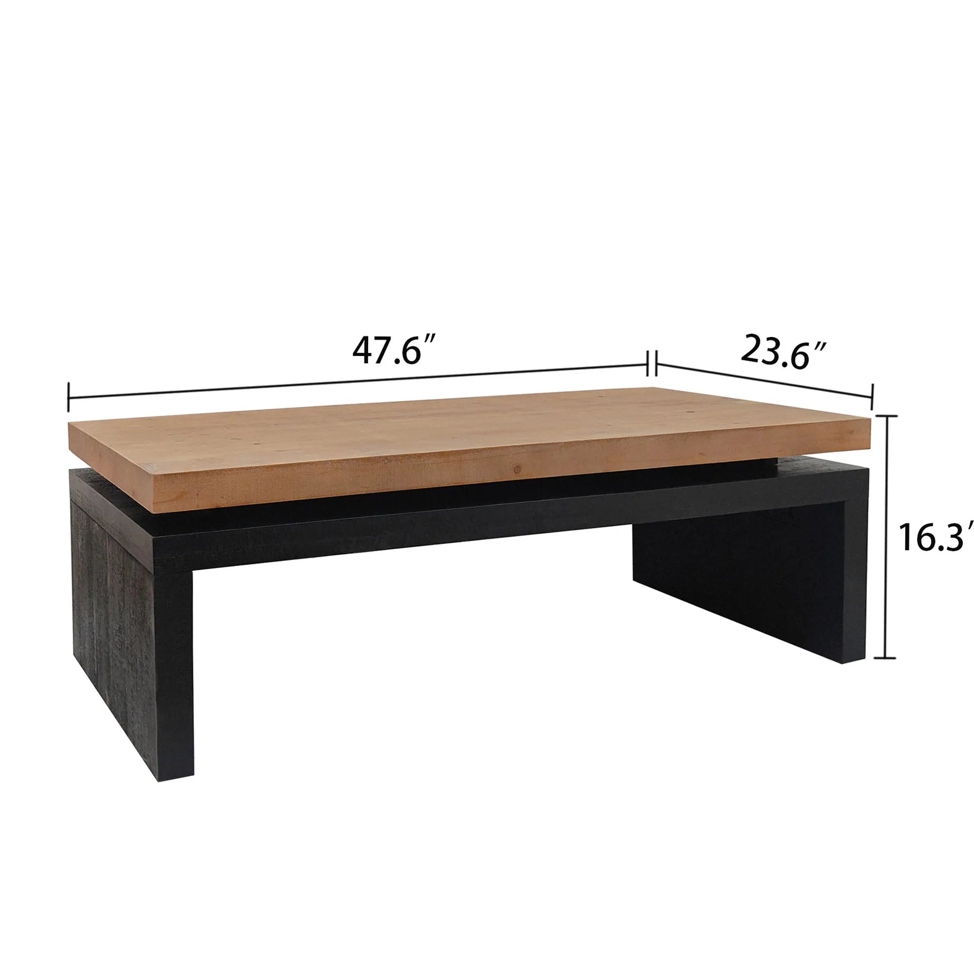2 Tier Rustic Farmhouse Natural Wood Coffee Table